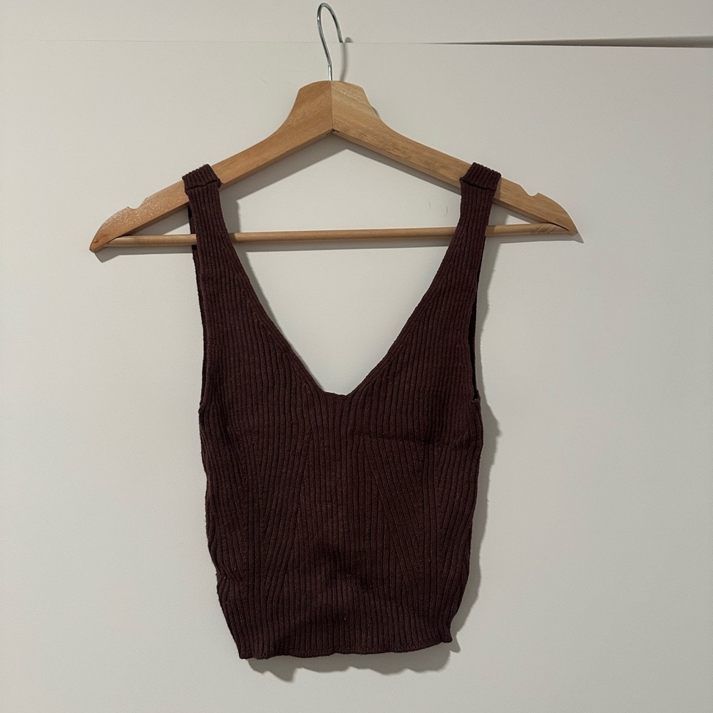 Dynamite brown knit tank top